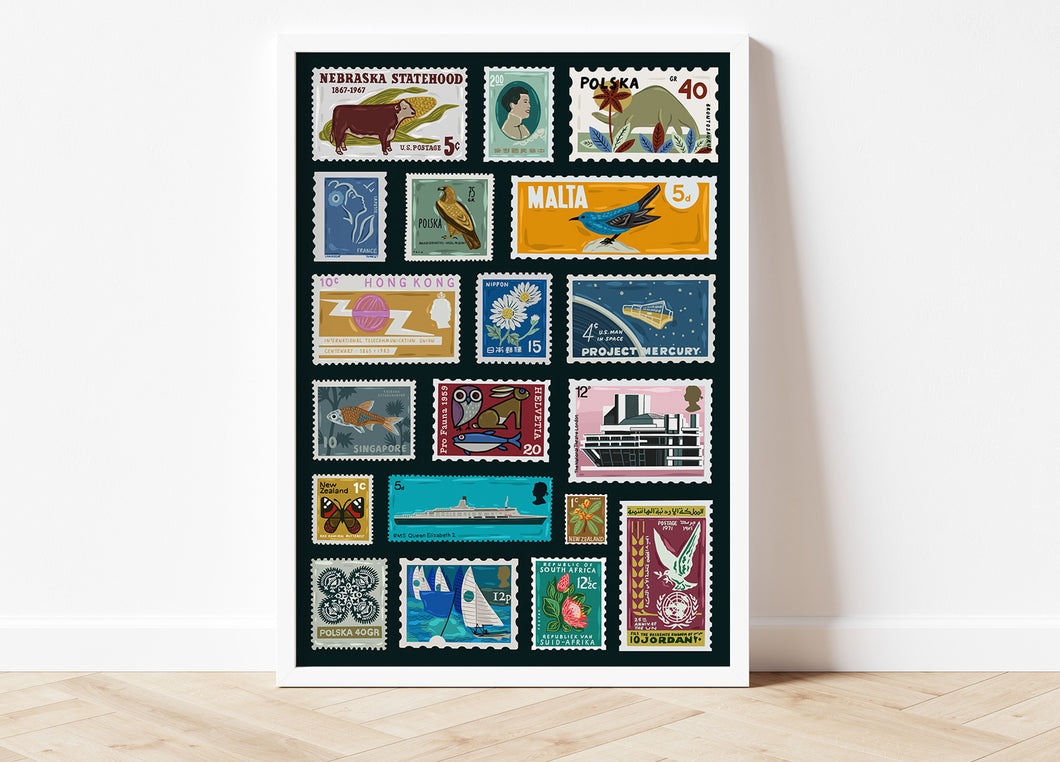 Travel Stamps Print