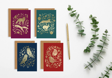 Load image into Gallery viewer, Pack of 4 Foiled Christmas Cards
