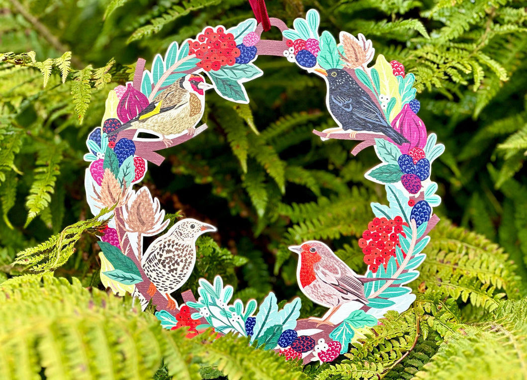 Birds & Berries Christmas Wreath