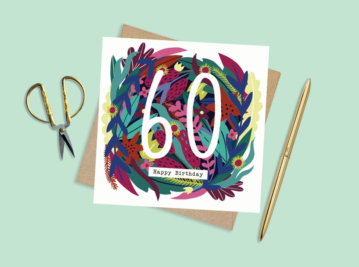 60th Birthday Card – Bea Baranowska Illustration