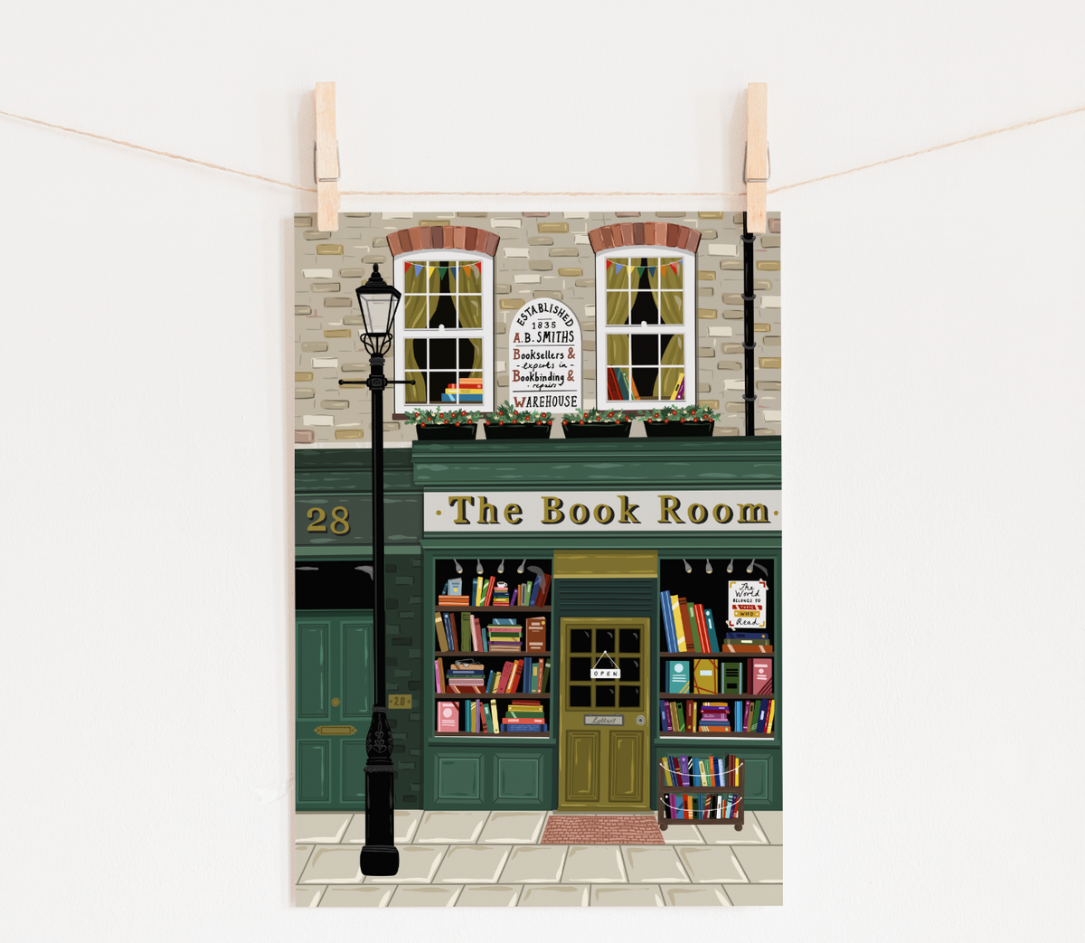 The Book Room Print – Bea Baranowska Illustration